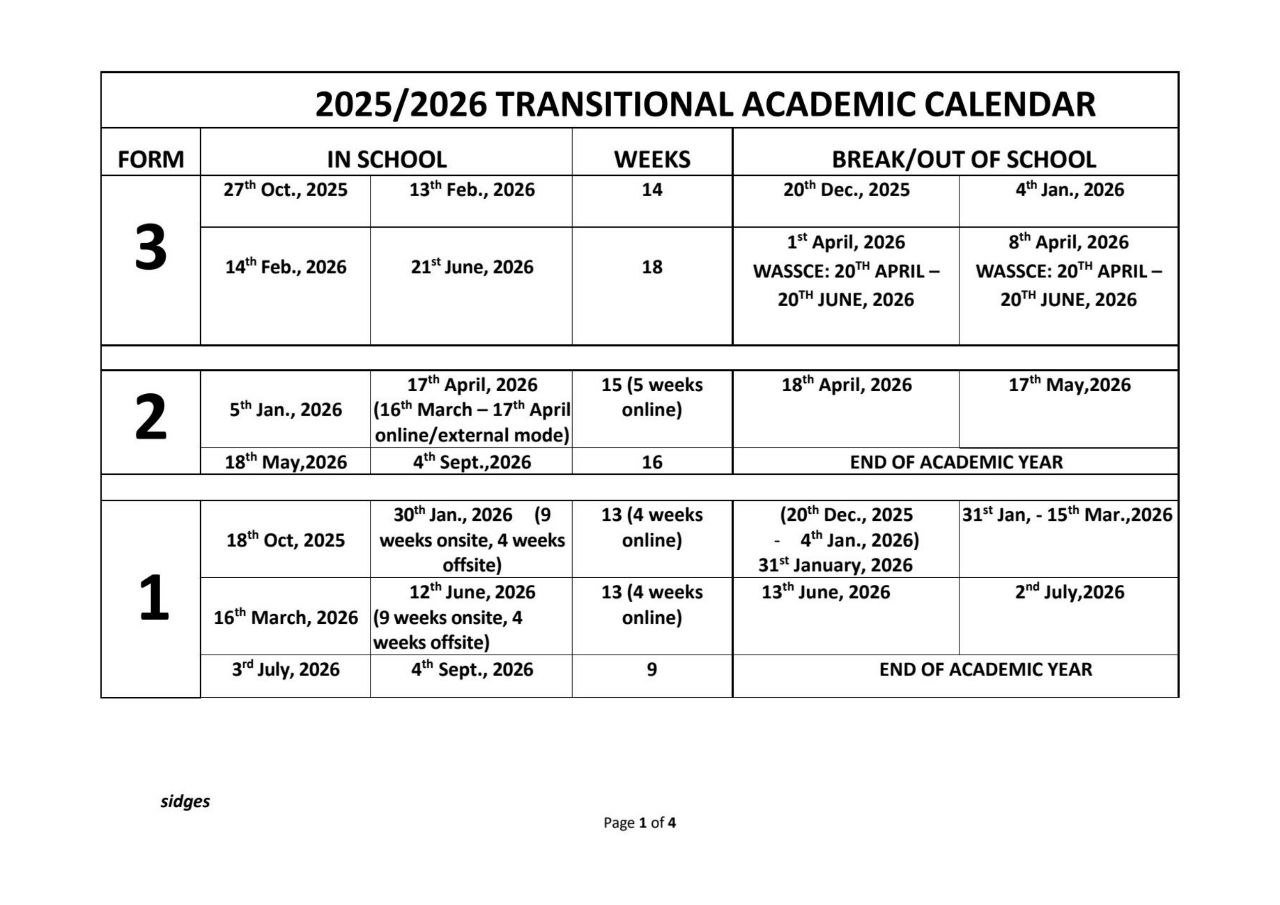GES Releases 2025/2026 SHS Academic Calendar