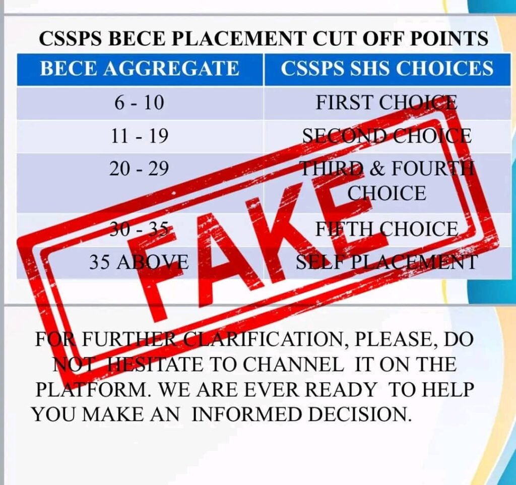 GES refutes 2025 School Placement fixed cut-off viral news