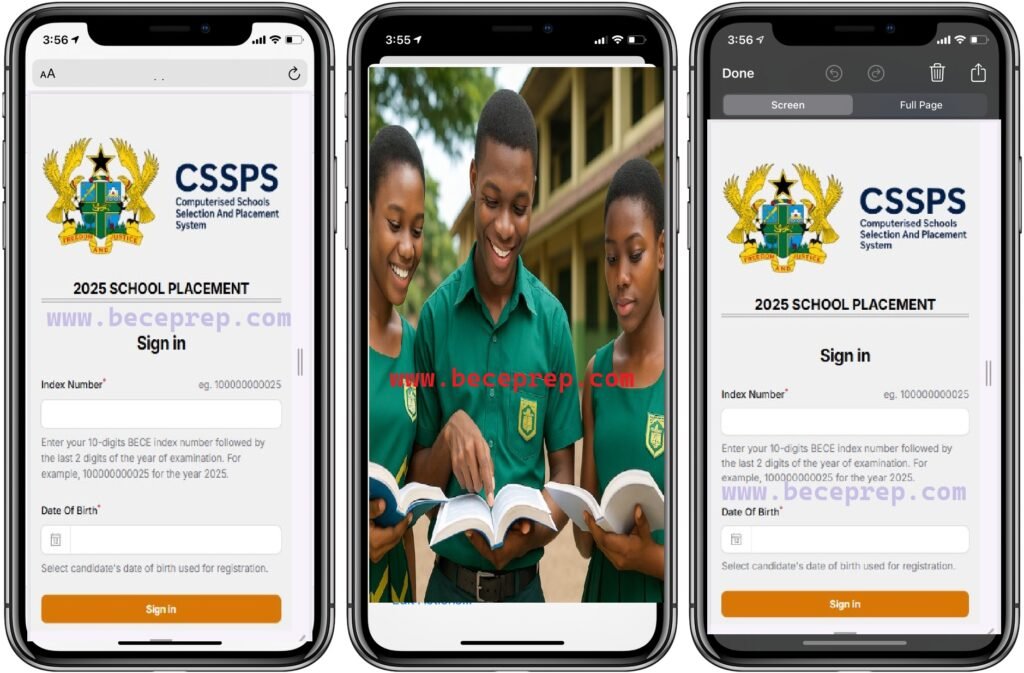 2025 BECE graduates to verify school choice on CSSPS portal ahead of placement