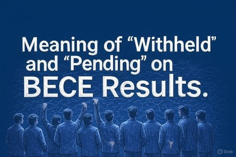 What is the meaning of "Withheld", "Pending", "Absent" and "Cancelled" on BECE/WASSCE results?
